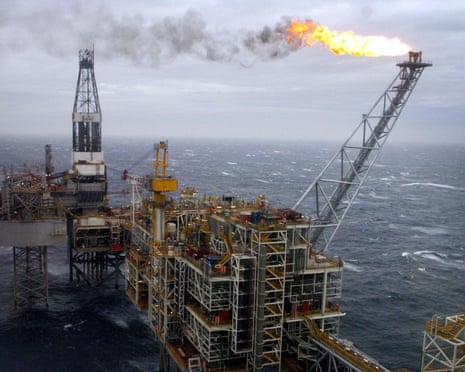 An oil rig in the North Sea
