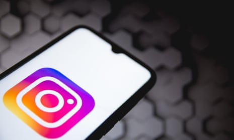 An Instagram logo seen displayed on a smartphone screen. 