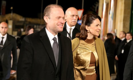 Malta’s prime minister Joseph Muscat with his wife, Michelle.
