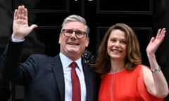 Keir and Victoria Starmer outside No 10 Downing Street on Friday: 