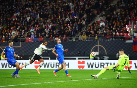 Germany's Serge Gnabry with the second goal.