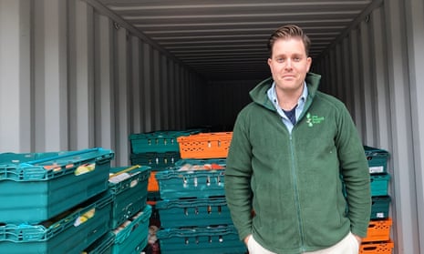 Jamie Ginns, chief executive of Greenwich food bank, and a pic of the food bank itself.
