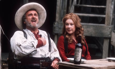 Tony Selby, as Ben Rumson, with Claire Carrie in the musical Paint Your Wagon at Regent’s Park Open Air theatre, in 1996. His performance earned him an Olivier award nomination.