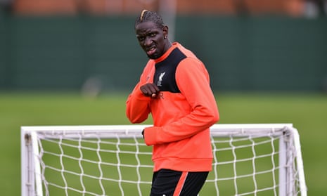 Mamadou Sakho during a Liverpool training session on Monday. The French defender could be on his way out of the club on loan