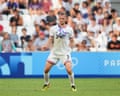 Walker Zimmerman #3 of the United States controls the ball during the first half against New Zealand in the Men's group A match during the Olympic Games Paris 2024 at Stade de Marseille on July 27, 2024 in Marseille, France.
