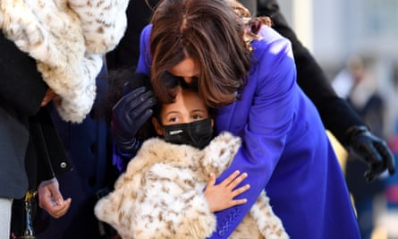 Kamala Harris with her great-niece Amara after Joe Biden’s inauguration on 20 January 2021