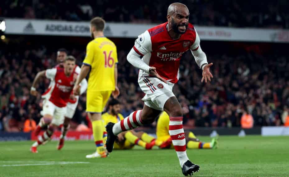 Lacazette Saves Arsenal With Last Gasp Equaliser To Deny Vieira S Crystal Palace Premier League The Guardian<script async src=