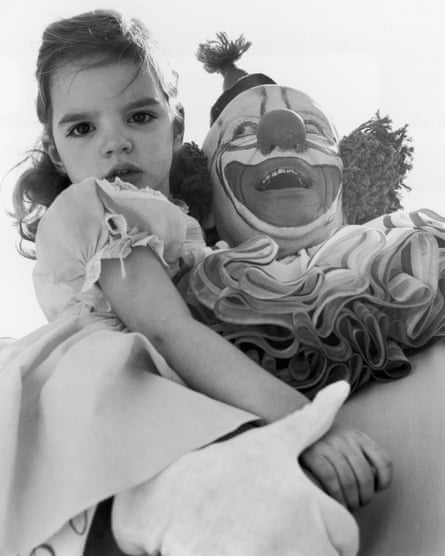 Liza Minnelli and Bozo the Clown (voice actor Pinto Colvig) at a children’s Easter party in Hollywood, 1949.