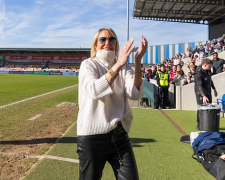 Julie-Anne Uggla, who is a majority co-owner at York, alongside her son Matthew Uggla, celebrates the win.