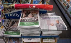 File photo of Australian newspapers reporting on the death of Prince Philip
