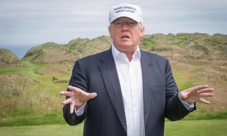 Donald Trump on his International Golf Links course in Balmedie, north of Aberdeen in June