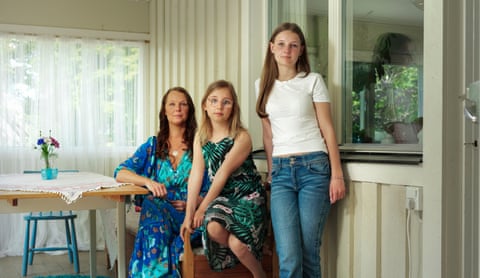 Ninnie Wikström with her daughters, Nahla and Lovis.