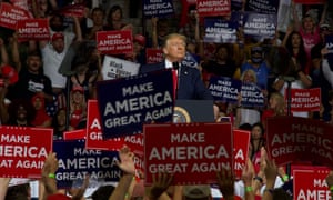 Donald Trump speaks during a campaign rally at the BOK Center in Tulsa, Oklahoma, on 21 June.