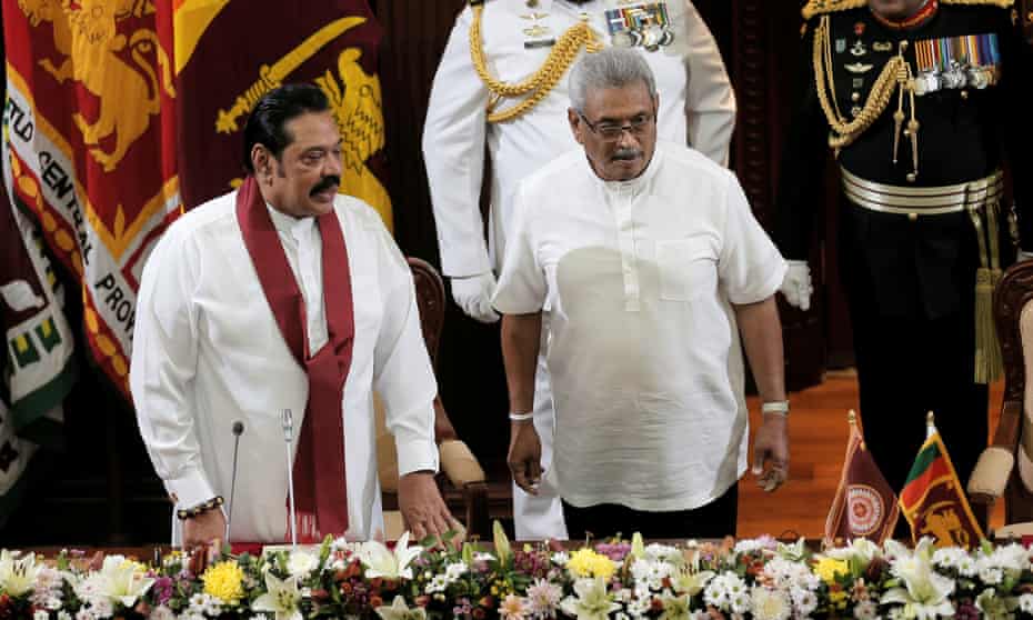 Sri Lanka’s President Gotabaya Rajapaksa (R) has appointed his brother and former leader Mahinda Rajapaksa, to two of the most powerful cabinet posts. 