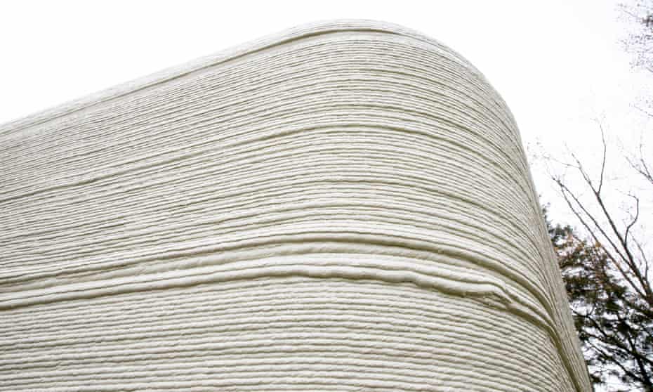 Outer wall of 3D-printed house in Eindhoven