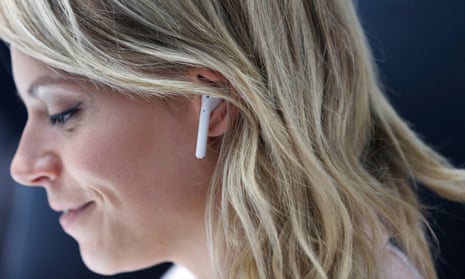Apple AirPods, the tech firm’s new wireless headphones.