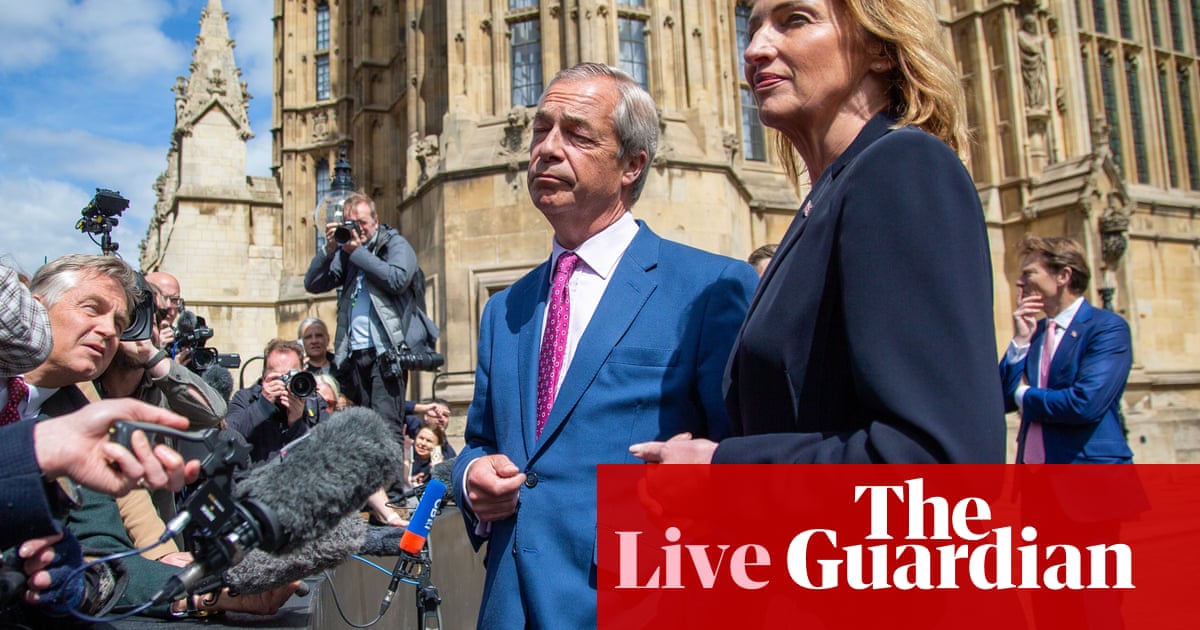 Labour turns fire on Farage ahead of Reform UK leader's speech UK politics live