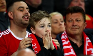 Liverpool supporters during the Champions League semi-final match against Barcelona on 7 May 2019.