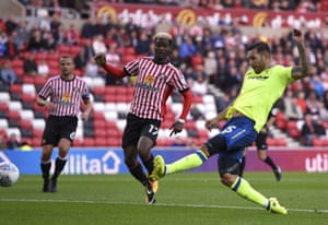 Bradley Johnson scores the opening goal from close range.