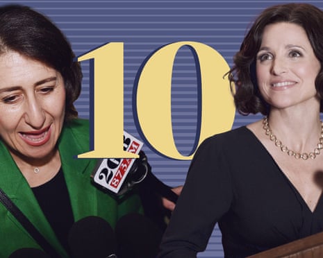 Composite featuring former NSW Premier Gladys Berejiklian and Julia Louis-Dreyfus as Selina Meyer in Veep