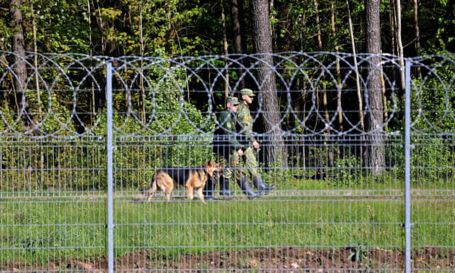 Belarus border guards on May 27, 2021.