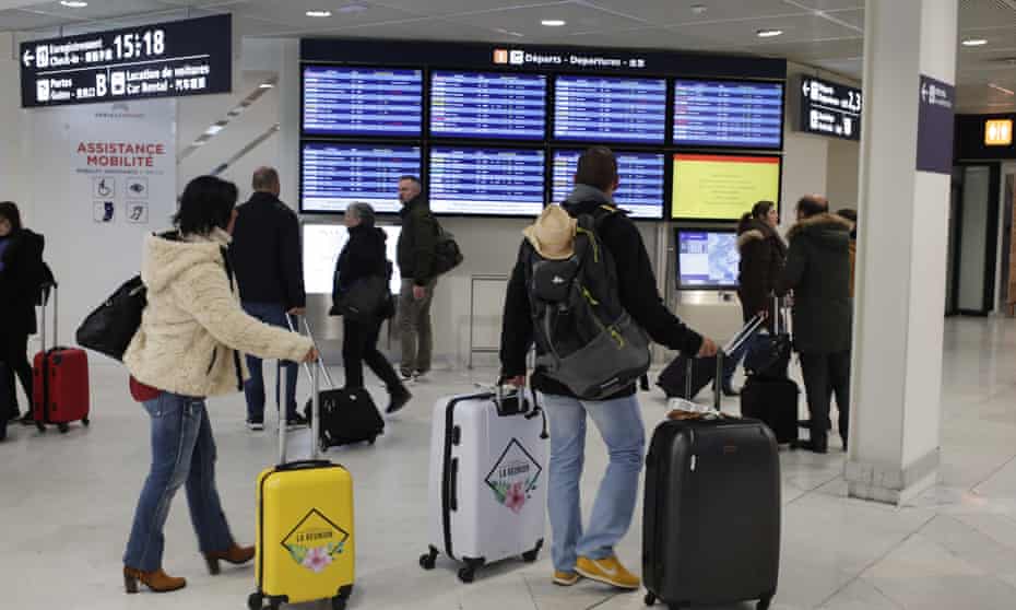Passengers at the Orly airport, south of Paris
