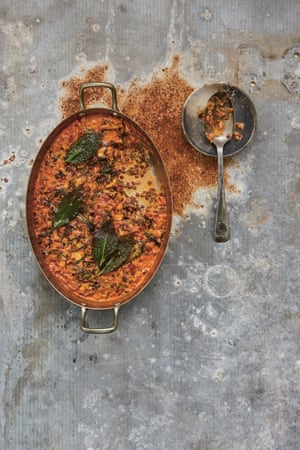 Chard, lentil and bay gratin