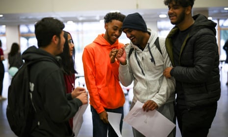 A-Level results are released at the Ark Academy, in London