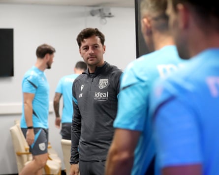 Ryan Mason greets his West Brom players