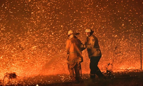 Firefighters battle a bushfire