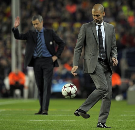 Pep Guardiola and José Mourinho meet for the second leg at the Camp Nou.