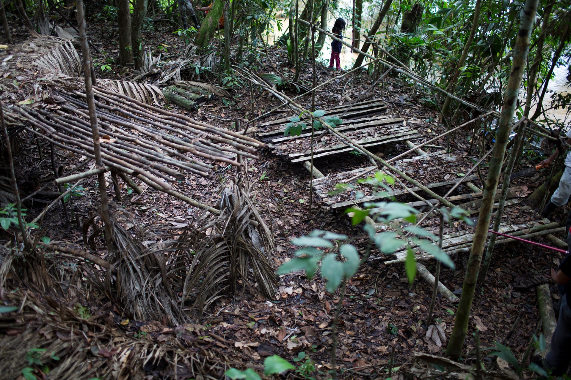 One of the stations built to smoke meat found during the reconnaissance trip. Photograph: Edu Leon