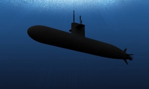 Digitally generated image of submarine