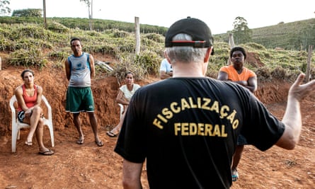The Brazil labour ministry team makes an assessment on a farm that reportedly kept workers in inhumane conditions, July 2015.