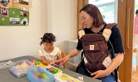 Yukie Kaneko with her two girls at a drop-in daycare facility in Nagi, where the birth rate is more than twice Japan’s national average.
