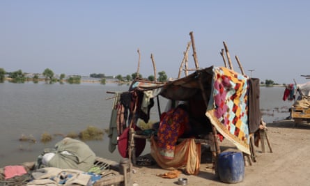 A makeshift home by the roadside in Naseerabad.