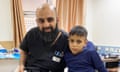 Australian doctor Modher Albeiruti with one of his young Gaza patients