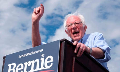 Bernie Sanders at a rally in Santa Ana, California on Friday. Sanders said of Russia: ‘I stand firmly against their efforts, and any other foreign power that wants to interfere.’