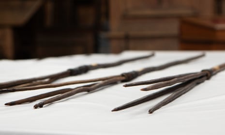 The Aboriginal spears that were brought to England by James Cook more than 250 years ago.