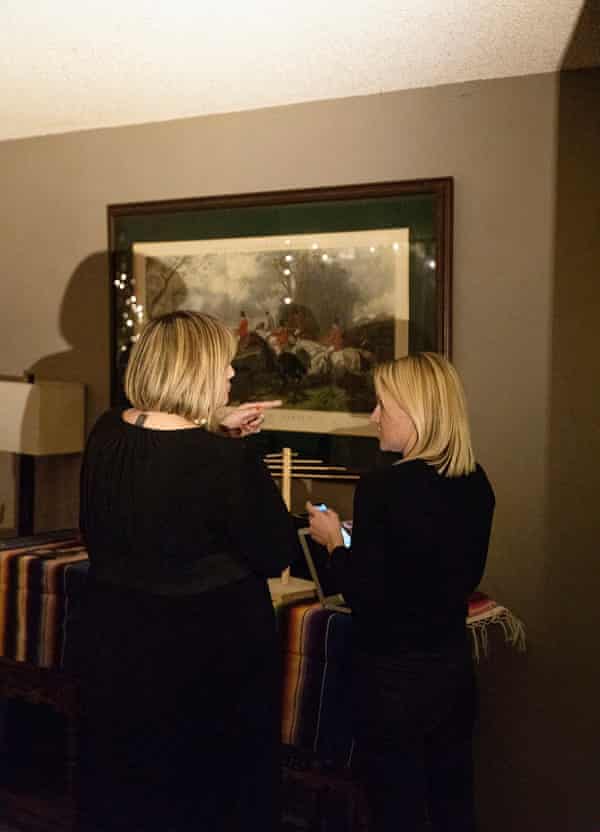 Erika Righter and host, Jessica Campbell-Swanson debrief at the end of the night.