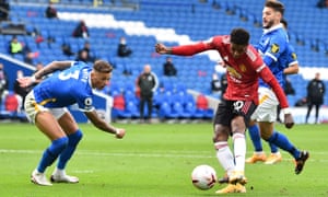 Marcus Rashford of Manchester United scores their second goal.