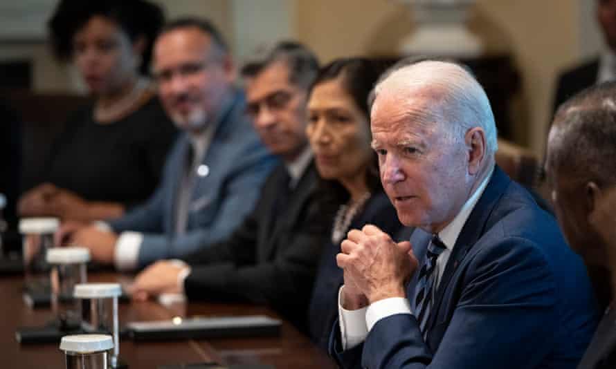 Joe Biden at a cabinet meeting last month.