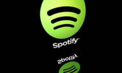 Spotify logo against a dark background, reflected vertically below