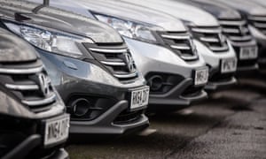 Honda for sale on the forecourt of a car dealer in Bristol