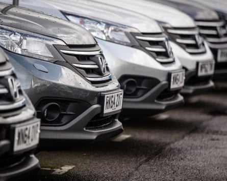 Hyundai cars lined up on a forecourt