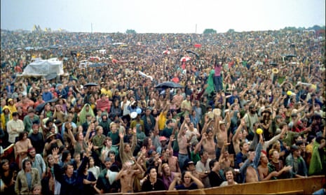 The crowd at the original Woodstock festival in Bethel, New York in August 1969.
