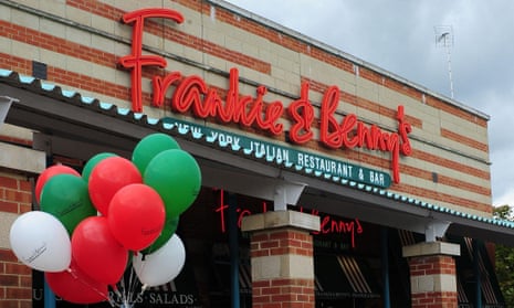 Balloons adorn a Frankie & Benny’s restaurant