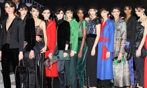 Models on the Armani catwalk