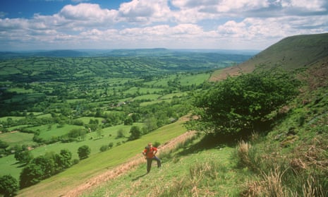 A young walker near Longtown in the Black Mountains