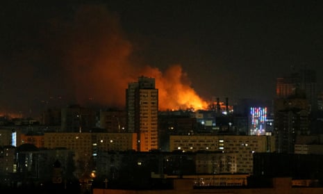 Smoke and flames rise during shelling near Kyiv, as Russia continues its invasion of Ukraine